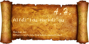 Alföldy Harkány névjegykártya
